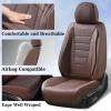 imageCoverado Car Seat Covers Full Set Universal Seat Covers for Cars Waterproof Nappa Leather Auto Seat Protectors with Lumbar Support Car Interiors Fit for Most Sedans SUV Pickup Truck BlackBrown