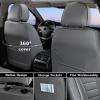 imageCoverado Car Seat Covers Full Set Universal Seat Covers for Cars Waterproof Nappa Leather Auto Seat Protectors with Lumbar Support Car Interiors Fit for Most Sedans SUV Pickup Truck BlackGray