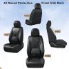 imageCoverado Car Seat Covers Full Set Universal Seat Covers for Cars Waterproof Nappa Leather Auto Seat Protectors with Lumbar Support Car Interiors Fit for Most Sedans SUV Pickup Truck BlackBlackPillow