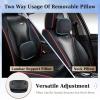 imageCoverado Car Seat Covers Full Set Universal Seat Covers for Cars Waterproof Nappa Leather Auto Seat Protectors with Lumbar Support Car Interiors Fit for Most Sedans SUV Pickup Truck BlackRedlinePillow