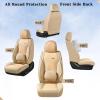 imageCoverado Car Seat Covers Full Set Universal Seat Covers for Cars Waterproof Nappa Leather Auto Seat Protectors with Lumbar Support Car Interiors Fit for Most Sedans SUV Pickup Truck BlackBeigePillow