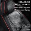 imageCoverado Car Seat Covers Full Set Universal Seat Covers for Cars Waterproof Nappa Leather Auto Seat Protectors with Lumbar Support Car Interiors Fit for Most Sedans SUV Pickup Truck BlackRedlinePillow