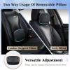 imageCoverado Car Seat Covers Full Set Universal Seat Covers for Cars Waterproof Nappa Leather Auto Seat Protectors with Lumbar Support Car Interiors Fit for Most Sedans SUV Pickup Truck BlackBlackPillow