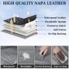 imageCoverado Car Seat Covers Full Set Universal Seat Covers for Cars Waterproof Nappa Leather Auto Seat Protectors with Lumbar Support Car Interiors Fit for Most Sedans SUV Pickup Truck BlackGray