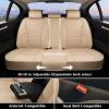 imageCoverado Car Seat Covers Full Set Universal Seat Covers for Cars Waterproof Nappa Leather Auto Seat Protectors with Lumbar Support Car Interiors Fit for Most Sedans SUV Pickup Truck BlackBeige