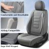 imageCoverado Car Seat Covers Full Set Universal Seat Covers for Cars Waterproof Nappa Leather Auto Seat Protectors with Lumbar Support Car Interiors Fit for Most Sedans SUV Pickup Truck BlackGray