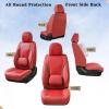 imageCoverado Car Seat Covers Full Set Universal Seat Covers for Cars Waterproof Nappa Leather Auto Seat Protectors with Lumbar Support Car Interiors Fit for Most Sedans SUV Pickup Truck BlackRedPillow