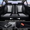 imageCoverado Car Seat Covers Full Set Universal Seat Covers for Cars Waterproof Nappa Leather Auto Seat Protectors with Lumbar Support Car Interiors Fit for Most Sedans SUV Pickup Truck BlackBlackGreyPillow