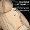 imageCoverado Car Seat Covers Full Set Universal Seat Covers for Cars Waterproof Nappa Leather Auto Seat Protectors with Lumbar Support Car Interiors Fit for Most Sedans SUV Pickup Truck BlackBeigePillow