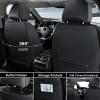 imageCoverado Car Seat Covers Full Set Universal Seat Covers for Cars Waterproof Nappa Leather Auto Seat Protectors with Lumbar Support Car Interiors Fit for Most Sedans SUV Pickup Truck BlackBlackGreyPillow