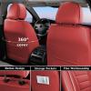 imageCoverado Car Seat Covers Full Set Universal Seat Covers for Cars Waterproof Nappa Leather Auto Seat Protectors with Lumbar Support Car Interiors Fit for Most Sedans SUV Pickup Truck BlackRed