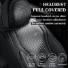 imageCoverado Car Seat Covers Full Set Universal Seat Covers for Cars Waterproof Nappa Leather Auto Seat Protectors with Lumbar Support Car Interiors Fit for Most Sedans SUV Pickup Truck BlackBlackPillow