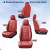 imageCoverado Car Seat Covers Full Set Universal Seat Covers for Cars Waterproof Nappa Leather Auto Seat Protectors with Lumbar Support Car Interiors Fit for Most Sedans SUV Pickup Truck BlackRed