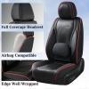 imageCoverado Car Seat Covers Full Set Universal Seat Covers for Cars Waterproof Nappa Leather Auto Seat Protectors with Lumbar Support Car Interiors Fit for Most Sedans SUV Pickup Truck BlackRedlinePillow