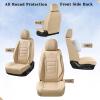 imageCoverado Car Seat Covers Full Set Universal Seat Covers for Cars Waterproof Nappa Leather Auto Seat Protectors with Lumbar Support Car Interiors Fit for Most Sedans SUV Pickup Truck BlackBeige