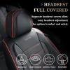 imageCoverado Car Seat Covers Full Set Universal Seat Covers for Cars Waterproof Nappa Leather Auto Seat Protectors with Lumbar Support Car Interiors Fit for Most Sedans SUV Pickup Truck BlackRedline