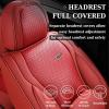 imageCoverado Car Seat Covers Full Set Universal Seat Covers for Cars Waterproof Nappa Leather Auto Seat Protectors with Lumbar Support Car Interiors Fit for Most Sedans SUV Pickup Truck BlackRedPillow