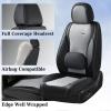 imageCoverado Car Seat Covers Full Set Universal Seat Covers for Cars Waterproof Nappa Leather Auto Seat Protectors with Lumbar Support Car Interiors Fit for Most Sedans SUV Pickup Truck BlackBlackGreyPillow