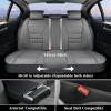 imageCoverado Car Seat Covers Full Set Universal Seat Covers for Cars Waterproof Nappa Leather Auto Seat Protectors with Lumbar Support Car Interiors Fit for Most Sedans SUV Pickup Truck BlackGray