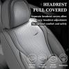 imageCoverado Car Seat Covers Full Set Universal Seat Covers for Cars Waterproof Nappa Leather Auto Seat Protectors with Lumbar Support Car Interiors Fit for Most Sedans SUV Pickup Truck BlackGrayPillow