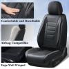 imageCoverado Car Seat Covers Full Set Universal Seat Covers for Cars Waterproof Nappa Leather Auto Seat Protectors with Lumbar Support Car Interiors Fit for Most Sedans SUV Pickup Truck BlackBlack