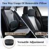imageCoverado Car Seat Covers Full Set Universal Seat Covers for Cars Waterproof Nappa Leather Auto Seat Protectors with Lumbar Support Car Interiors Fit for Most Sedans SUV Pickup Truck BlackBlackGreyPillow