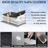 imageCoverado Car Seat Covers Full Set Universal Seat Covers for Cars Waterproof Nappa Leather Auto Seat Protectors with Lumbar Support Car Interiors Fit for Most Sedans SUV Pickup Truck BlackBlackGreyPillow