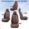 imageCoverado Car Seat Covers Full Set Universal Seat Covers for Cars Waterproof Nappa Leather Auto Seat Protectors with Lumbar Support Car Interiors Fit for Most Sedans SUV Pickup Truck BlackBrown