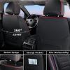 imageCoverado Car Seat Covers Full Set Universal Seat Covers for Cars Waterproof Nappa Leather Auto Seat Protectors with Lumbar Support Car Interiors Fit for Most Sedans SUV Pickup Truck BlackRedline