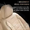 imageCoverado Car Seat Covers Full Set Universal Seat Covers for Cars Waterproof Nappa Leather Auto Seat Protectors with Lumbar Support Car Interiors Fit for Most Sedans SUV Pickup Truck BlackBeige