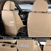 imageCoverado Car Seat Covers Full Set Universal Seat Covers for Cars Waterproof Nappa Leather Auto Seat Protectors with Lumbar Support Car Interiors Fit for Most Sedans SUV Pickup Truck BlackBeigePillow