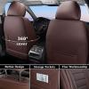imageCoverado Car Seat Covers Full Set Universal Seat Covers for Cars Waterproof Nappa Leather Auto Seat Protectors with Lumbar Support Car Interiors Fit for Most Sedans SUV Pickup Truck BlackBrown