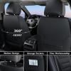 imageCoverado Car Seat Covers Full Set Universal Seat Covers for Cars Waterproof Nappa Leather Auto Seat Protectors with Lumbar Support Car Interiors Fit for Most Sedans SUV Pickup Truck BlackBlack
