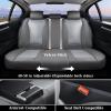 imageCoverado Car Seat Covers Full Set Universal Seat Covers for Cars Waterproof Nappa Leather Auto Seat Protectors with Lumbar Support Car Interiors Fit for Most Sedans SUV Pickup Truck BlackGrayPillow