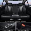 imageCoverado Car Seat Covers Full Set Universal Seat Covers for Cars Waterproof Nappa Leather Auto Seat Protectors with Lumbar Support Car Interiors Fit for Most Sedans SUV Pickup Truck BlackBlackPillow