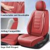 imageCoverado Car Seat Covers Full Set Universal Seat Covers for Cars Waterproof Nappa Leather Auto Seat Protectors with Lumbar Support Car Interiors Fit for Most Sedans SUV Pickup Truck BlackRed