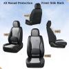 imageCoverado Car Seat Covers Full Set Universal Seat Covers for Cars Waterproof Nappa Leather Auto Seat Protectors with Lumbar Support Car Interiors Fit for Most Sedans SUV Pickup Truck BlackBlackGreyPillow