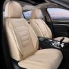 imageCoverado Car Seat Covers Full Set Universal Seat Covers for Cars Waterproof Nappa Leather Auto Seat Protectors with Lumbar Support Car Interiors Fit for Most Sedans SUV Pickup Truck BlackBeige