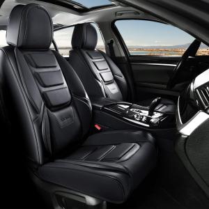 imageCoverado Car Seat Covers Full Set Seat Covers for Cars Front Seat Covers and Back Seat Cover Waterproof Leather Automotive Seat Cover Universal Car Interior Protectors Cushion for Most Cars RedBlack