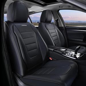 imageCoverado Car Seat Covers Full Set Universal Seat Covers for Cars Waterproof Nappa Leather Auto Seat Protectors with Lumbar Support Car Interiors Fit for Most Sedans SUV Pickup Truck BlackBlack