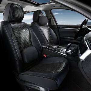 imageCoverado Car Seat Covers Full Set Universal Seat Covers for Cars Waterproof Nappa Leather Auto Seat Protectors with Lumbar Support Car Interiors Fit for Most Sedans SUV Pickup Truck BlackBlackPillow