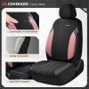 imageCoverado Car Seat Covers Front Seats Auto Seat Covers Full Set Mesh Breathable Seat Protectors 2 Seats Black Automotive Seat Covers Universal Fit for SUV Sedan TruckPinkBlack