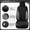 imageCoverado Car Seat Covers Front Seats Auto Seat Covers Full Set Mesh Breathable Seat Protectors 2 Seats Black Automotive Seat Covers Universal Fit for SUV Sedan TruckGrayBlack