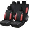 imageCoverado Car Seat Covers Front Seats Auto Seat Covers Full Set Mesh Breathable Seat Protectors 2 Seats Black Automotive Seat Covers Universal Fit for SUV Sedan TruckRedBlack