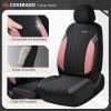 imageCoverado Car Seat Covers Front Seats Auto Seat Covers Full Set Mesh Breathable Seat Protectors 2 Seats Black Automotive Seat Covers Universal Fit for SUV Sedan TruckPinkBlack