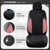 imageCoverado Car Seat Covers Front Seats Auto Seat Covers Full Set Mesh Breathable Seat Protectors 2 Seats Black Automotive Seat Covers Universal Fit for SUV Sedan TruckPinkBlack
