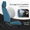 imageCoverado Car Seat Covers Full Set Seat Covers for Cars Front Seat Covers and Back Seat Cover Waterproof Leather Automotive Seat Cover Universal Car Interior Protectors Cushion for Most Cars BlueB230BlackBlue