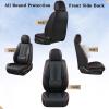 imageCoverado Car Seat Covers Full Set Seat Covers for Cars Front Seat Covers and Back Seat Cover Waterproof Leather Automotive Seat Cover Universal Car Interior Protectors Cushion for Most Cars BlueBlackRedLine
