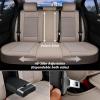 imageCoverado Car Seat Covers Full Set Seat Covers for Cars Front Seat Covers and Back Seat Cover Waterproof Leather Automotive Seat Cover Universal Car Interior Protectors Cushion for Most Cars BlueBeige