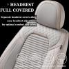 imageCoverado Car Seat Covers Full Set Seat Covers for Cars Front Seat Covers and Back Seat Cover Waterproof Leather Automotive Seat Cover Universal Car Interior Protectors Cushion for Most Cars BlueBeige